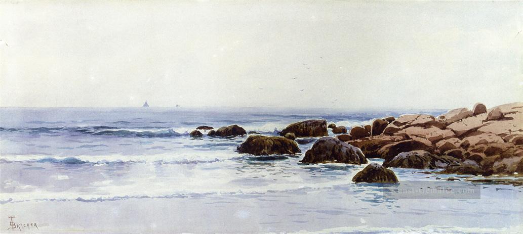 Segel aus einer felsigen Küste Strand Alfred Thompson Bricher Ölgemälde